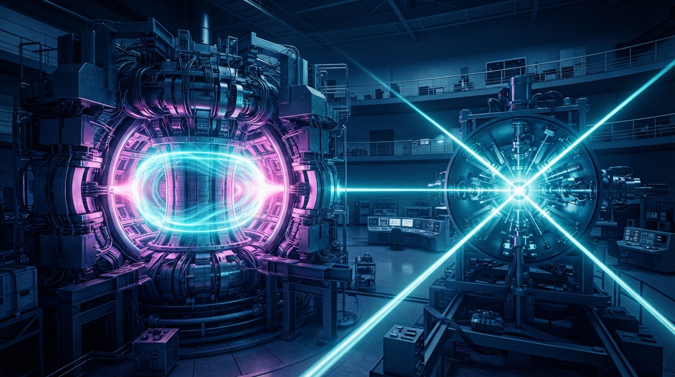 Editorial illustration for How Magnetic and Inertial Confinement Shape the Quest for Fusion Power
