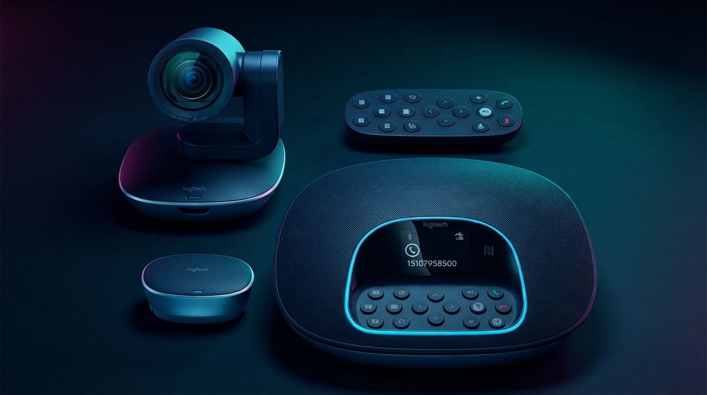Editorial illustration for Logitech Launches New Enterprise Hardware for AI-Powered Meeting Rooms