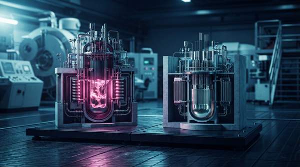 Editorial illustration for Molten Salt vs. Sodium-Cooled Fast Reactors: A Design and Safety Comparison