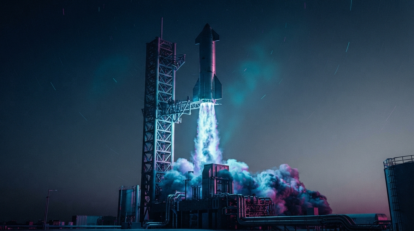 Editorial illustration for Starship Achieves Orbital Milestone Amidst Fiery End, Posing New Challenges for Artemis Lunar Program